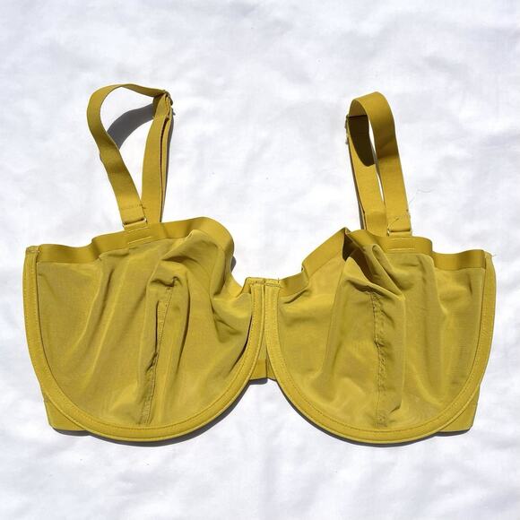 CUUP The Balconette Bra 32H Chartreuse Green Underwire Mesh - Picture 1 of 3